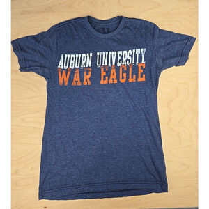 Auburn University War Eagle T Shirt Small Grey/Blue Short Sleeve